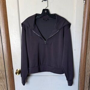 Papermoon Dark Charcoal Half-Zip Hoodie Sweatshirt